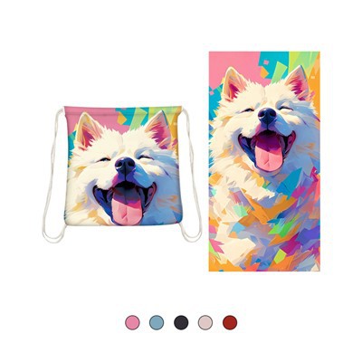 Beach Towel Drawstring Bag