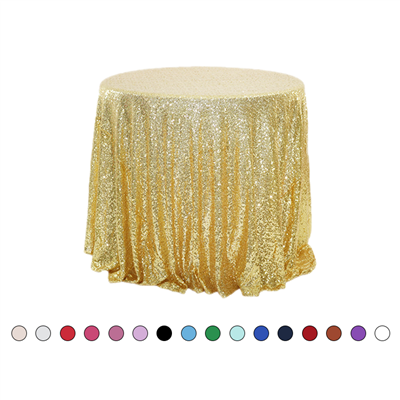 Gold Sequin Round Tablecloth